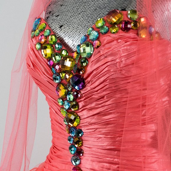 NWT coral ruffle convertible dress - Picture 6 of 8